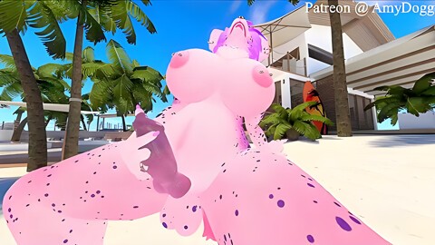 Pregnant Furry Futa Jerks Off To Her Chat With Car Toon