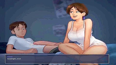 Summertime Saga: Cougar Milf Caught A Guy With His Big Dick In His Hands - Car Toon